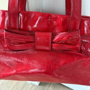 Kate Spade New York RED Patent Leather Purse Claverly Maryanne BOW